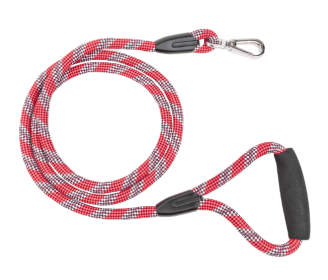 Vibrant Life Heavy Duty Reflective Rope Dog Leash, Red, 6Ft. Long
