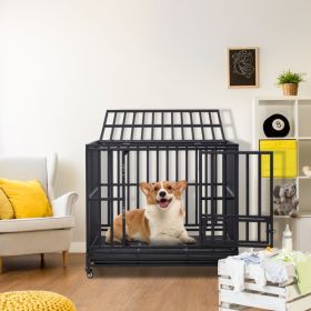 42 Inch Square Tube Dog Cage (Color: Black)